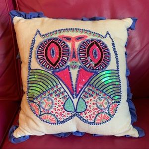 Embellished Owl Pillow